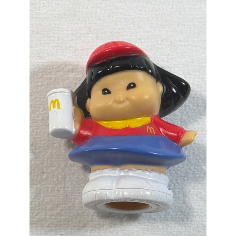 Fisher Price Little People Sonya McDonalds Worker Girl Figure 2003 Red Blue VTG